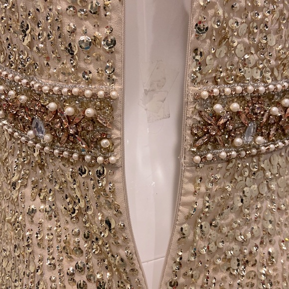 NWOT Mac Duggal gold cocktail midi dress - Picture 15 of 16